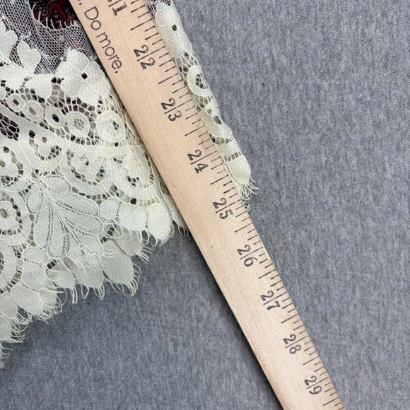 Blu Pepper Dress Womens M Burgundy Cream BOHO Vintage Lace Trim Bell Long Sleeve - Picture 13 of 14